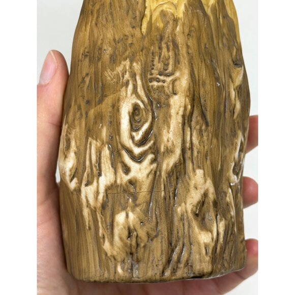 VTG Ceramic Owl Figurine Mama & Chicks in Log 5.5" Brown Kitsch Bird Ornament - Picture 6 of 8